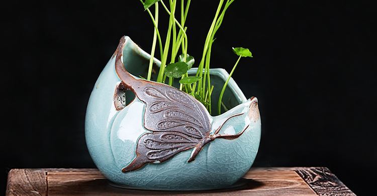 Goldfish bowl of household water lily nonporous rich tree flower POTS fine ceramic daffodils basin large Chinese wind grass cooper