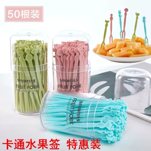 Десертная скандинавская бутылка пластика Far Fruit Fruit Fork One Sext West Point Sweed Корейский фруктовый салат Слоте -вилка