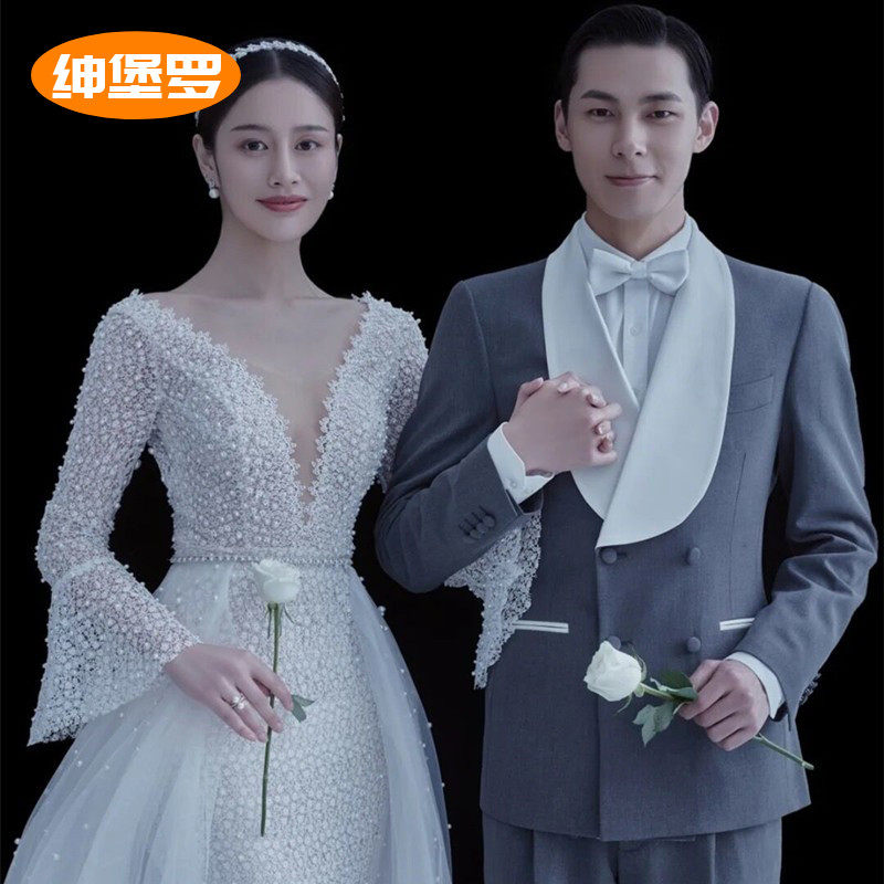 Men Young Fruit Photography photo-themed clothesMarried groom dress written photography suit