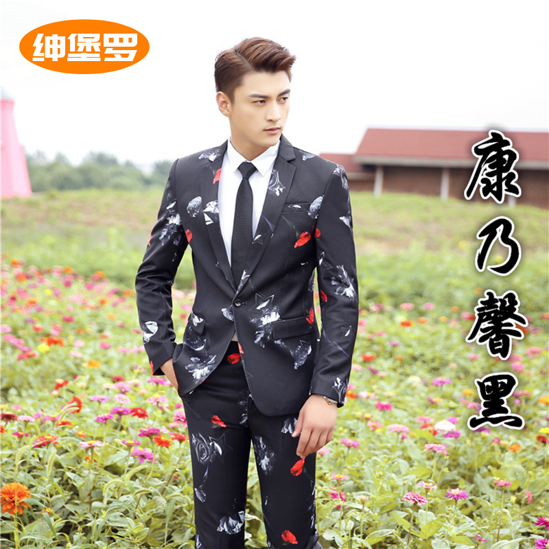 Photo studio men's theme clothing new wedding photography western clothing stage performance photo host printing suit tide
