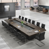 Chengdu Modern Meeting Room Large Meeting Table Long Strip Desk and Chair Combination Rectangular Office Negotiation Table
