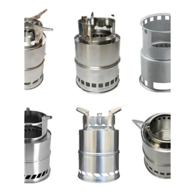 Portable Folding Water Boiling Stove, Stainless Steel Small Camping Cookware, Wood-Burning Household Smokeless Vaporizer Stove, Firewood Stove