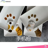 Японская стиль милый кошачий диск маленький кот крадет пельмени на кошачьи лапа мясо мясо мясистые суши суши суши