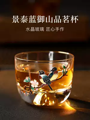 Longshantang pure handmade large glass thickened tea cup single gift box Kung Fu Tea Cup household tea cup