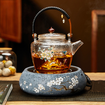 Longshan Hall Glass Teapot Teapot Blue Pure Handmade Large Capacity Cooking Teapot Electric Pottery Stove Cooking Teapot Home Suit