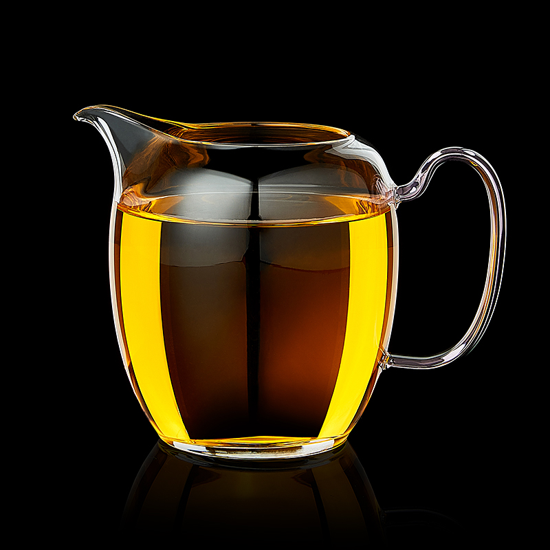 Longshan Hall Justice Cup Glass Single Belt made of Gongcup Sub-tea Cha Cha Kongfu Tea Furniture Accessories High Temperature Resistant