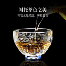 Longshan Hall Kung Fu Tea Cup Single Teacup Glass High Temperature Resistant Masters Cup Pure Artisanal Dragon Grain Domestic Tasting Cup
