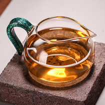 Longshan Hall Justice Cup Glass Pure Handmade Utiliturt Tea Accessories Transparent Tea Ware with Tea Sea Home Gongcup