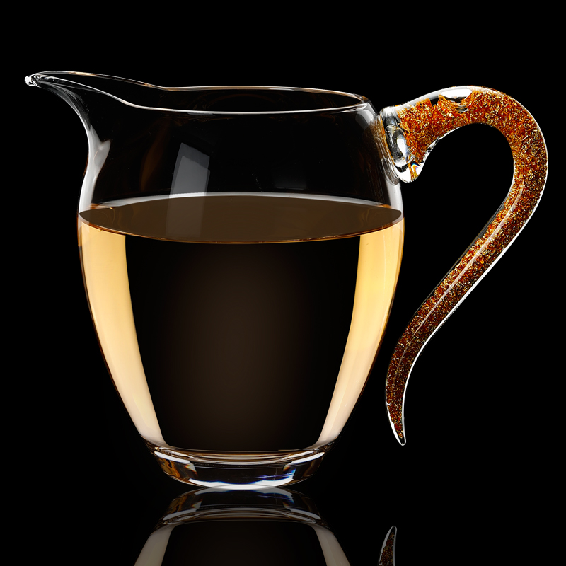 Longshan Hall Justice Cup Glass Pure Handmade Tea Sea Side made the sub-tea instrumental Gongfu tea accessories Home Gongcup Heat-resistant