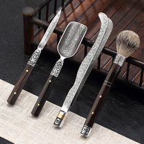 Longshan Hall Damascus Tea Road Accessories Tea Clip Six Gentlemen Suit Stainless Steel Tea Spoon Tea Knife Tea Brush Home