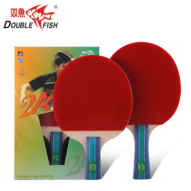 Double Fish Second Star Table Tennis Racket Straight Pat Cross Pat 2A Double Pat Suit Seven-layer Base Plate Ping Pong Racket 