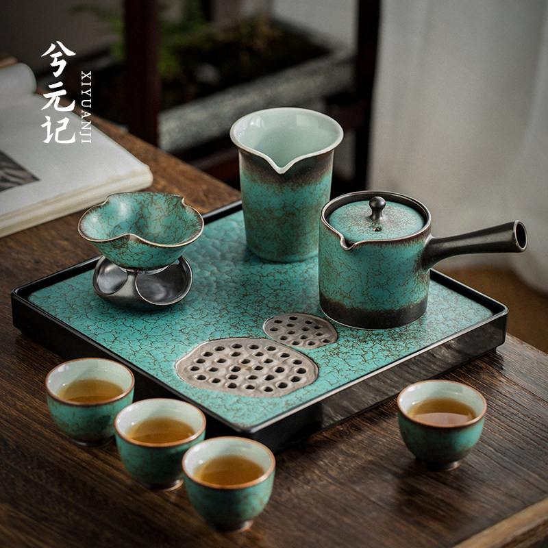 Japanese teapot teacup tea set home light luxury high-end living room tea making small ceramic kung fu office meets guests
