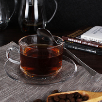 Colorless transparent glass cup creative minimalist coffee cup suit with spoon disc heat resistant glass coffee cup flower tea cup
