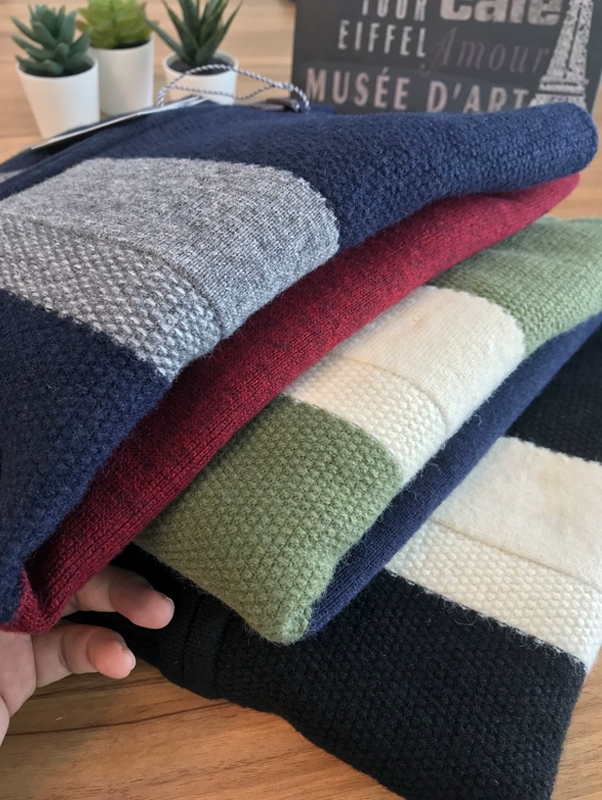 Thu / Đông 19 nam giản dị áo len cardigan áo len đan len 100% len len dệt kim quá trình - Cardigan