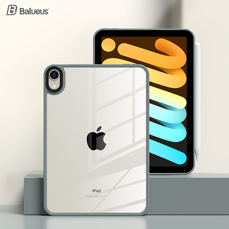 Balueus Is Suitable for iPad Mini7 Protective Case, iPad Mini6 Protective Cover, Apple Tablet Mini Sixth Generation Ultra-Thin Silicone Transparent Accessories with Pen Slot, Full Coverage, Anti-Fall, Gaming, Without Cover