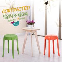 Household four-legged plastic glue high stool round stool small bench simple living room round special thickness stacking