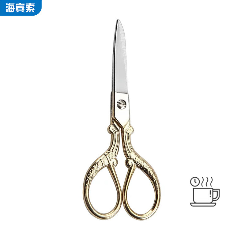 Exquisite office scissors cash - check - out front desk daily life scissors cut ribbon with protective leather