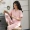 Li Shifang cotton pyjama nữ mùa hè mỏng ngắn tay quần dài cotton thuần túy áo sơ mi đơn giản phục vụ tại nhà - Giống cái