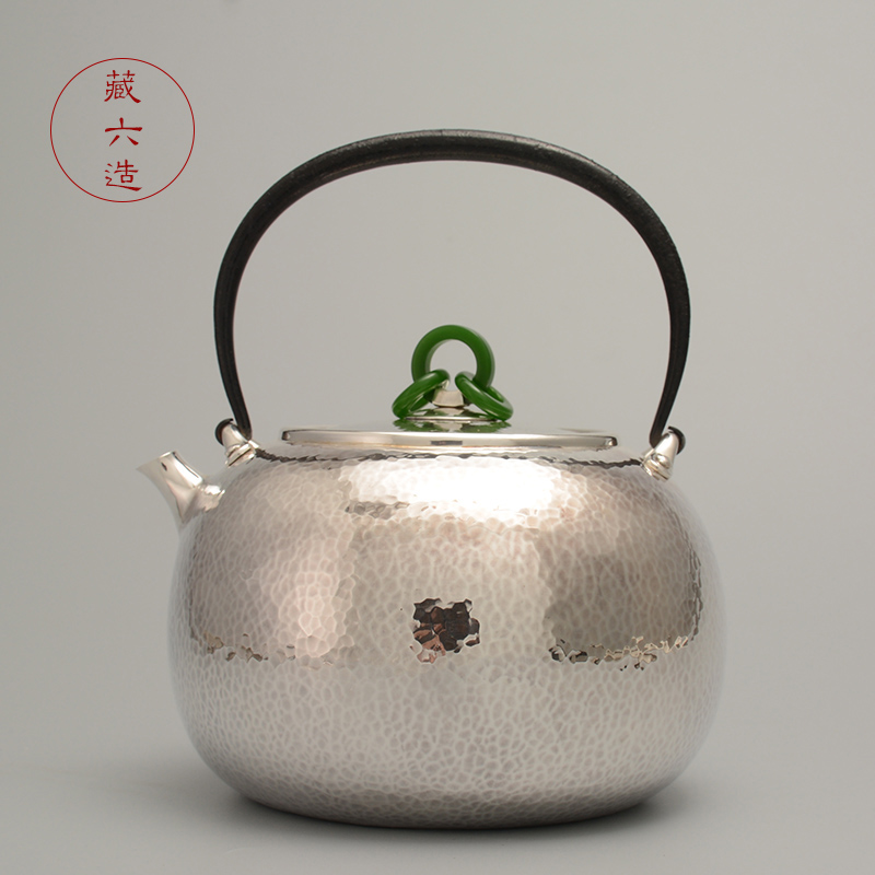 银壶藏六造日本纯手工银壶纯银999烧水壶煮茶壶家用纯银茶壶
