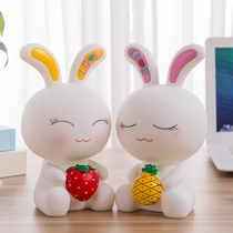 Cute Cartoon Fruit Rabbit Savings Jar Child Girl Birthday Gift Little Rabbit Deposit Money Jar Vari Anti Fall Money Jar