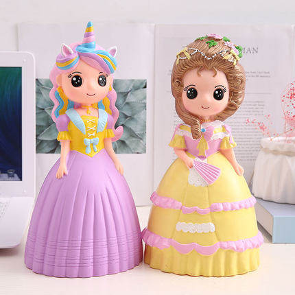 Creative Princess Girl Deposit Money Pot Big Adult Deposit Box Children Saving Money Cylinder Anti-Fall Cute Gift Pendulum