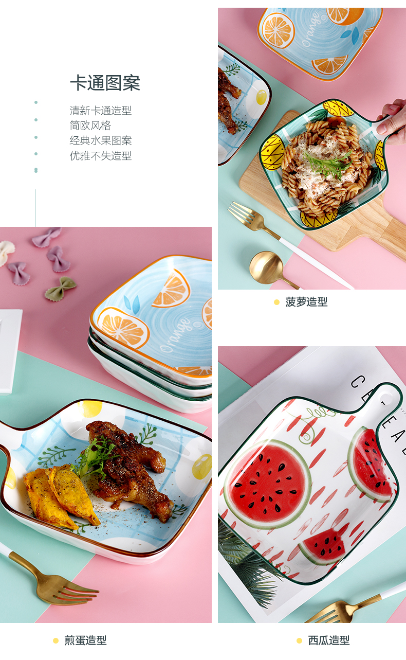 Japanese ceramics paella pan bake bowl of household utensils creative move western - style food dish steak dishes all the plates