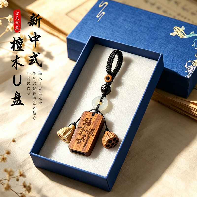 Sandalwood Blank USB Flash Drive with Engraved Name Keychain Pendant, Antique Style Wooden USB Flash Drive, Commemorative Gift for Teachers and Students Sandalwood Blank USB Flash Drive with Engraved Name Keychain Pendant, Antique Style Wooden USB Flash Drive, Commemorative Gift for Teachers and Students