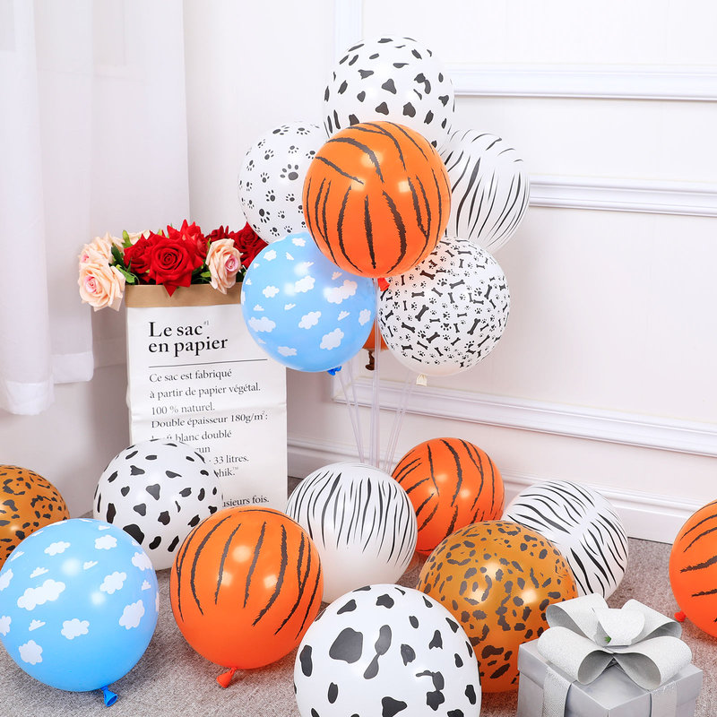 Animal Pattern Themed Balloons, Spotted Cow, Tiger Pattern, Zebra and Leopard Pattern Decorations for Birthday Scene Setup Animal Pattern Themed Balloons, Spotted Cow, Tiger Pattern, Zebra and Leopard Pattern Decorations for Birthday Scene Setup