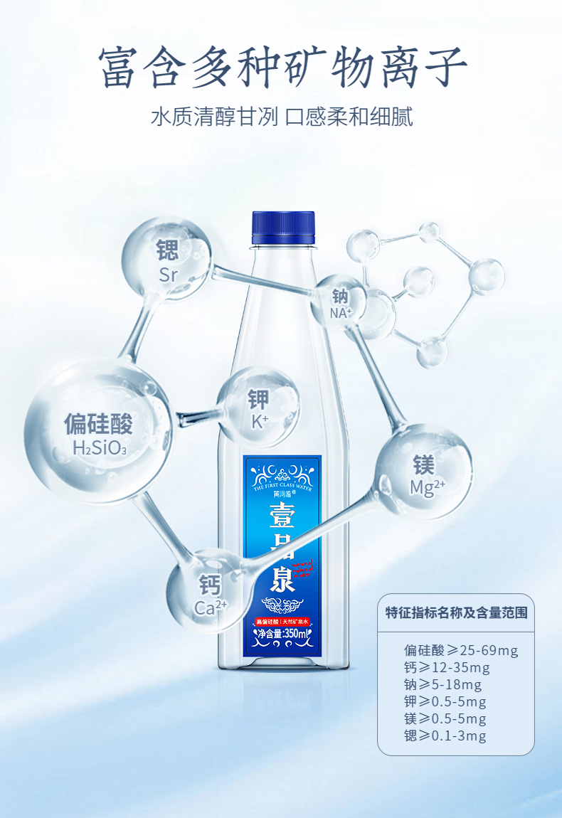 【黄河源】偏硅酸天然矿泉水350ml*12瓶