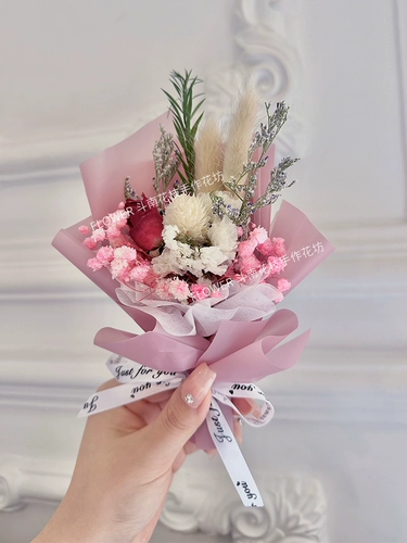 Мини -мини -сушеные цветы Букет автомобиль день рождения