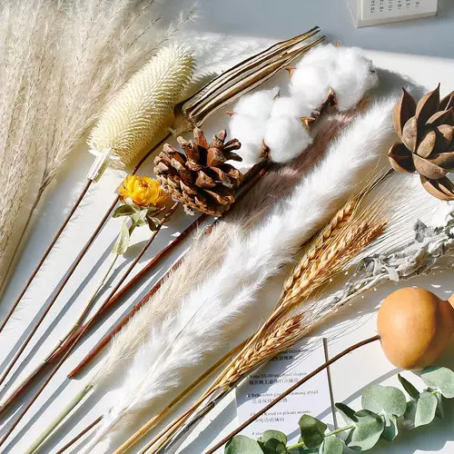Натуральные сушеные цветы Букет из бессмертных настоящих цветов сосновые конусы хлопковые уши уши пшеницы