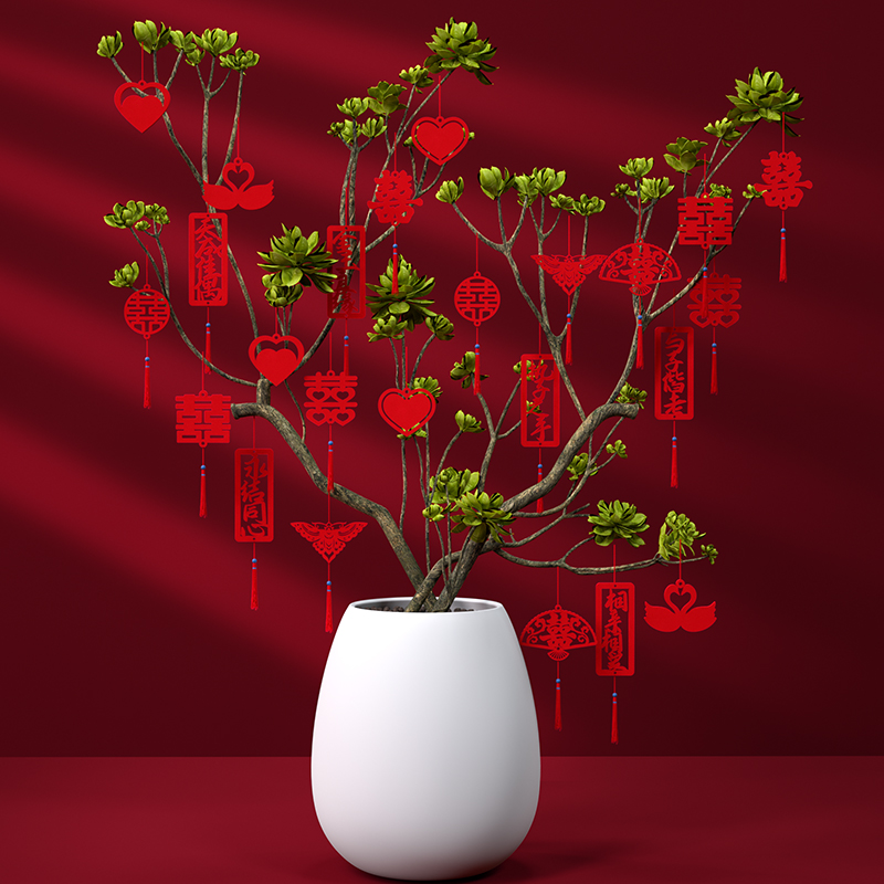 Happy Character Decoration Joe Relocation New Residence Pendant in Residence Residence Small Lantern Hanging Decoration Indoor Bonsai Wedding House Arrangement Suit