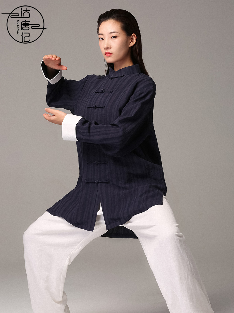 Gu Tang Ji Tai Chi Costume Women's Spring Autumn Winter Linen Taijiquan to perform the men's Tai Chi Costume Competition Performance Wear