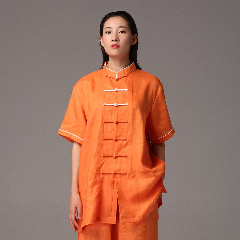 Gu Tang short sleeve Tai Chi Fu Tai Chi Fu Women's Spring and Autumn Summer Wushu Martial Costume Male Taijiquan to perform the competition suit