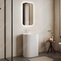 Ceramic pedestal basin pedestal balcony wash basin integrated floor-standing wash basin bathroom small apartment wash basin