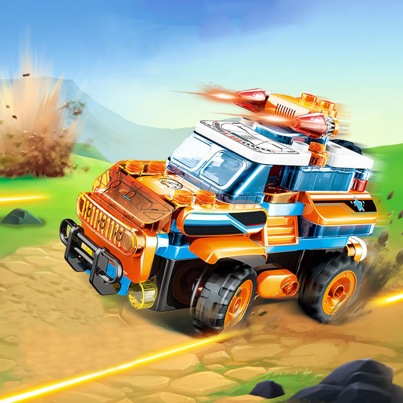 Variety Bruco large particle sea, land and air series cougar remote control jeep boy puzzle building block car - Taobao