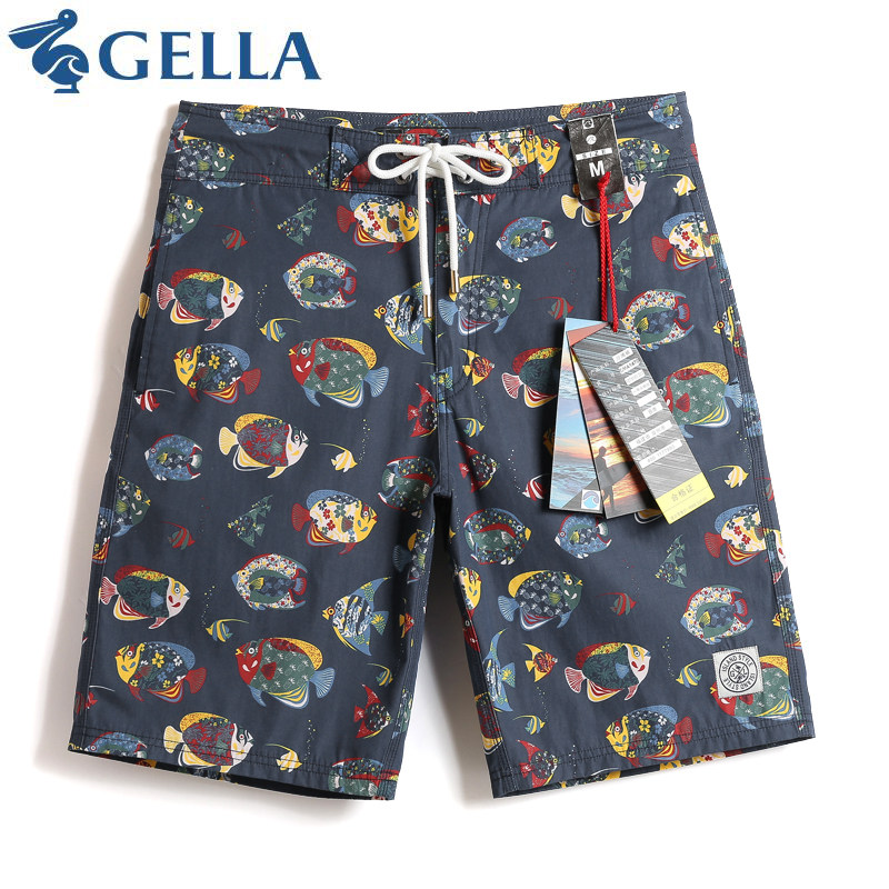 GELLA Seaside Resort Beach Pants Leisure Breakfast Men Mixed Shorts Five - Software Flowers and Flowers