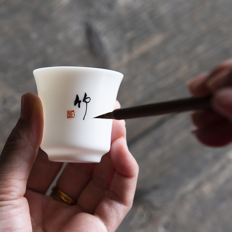All Rui Thin Tire Sheep Fat Jade Porcelain Tea Cup ceramic Gongfu Tea with size Number Master's Cup Private-ordered Personality Cup-Taobao