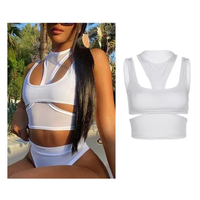 ЧЕРНЫЙ КОРОСЕТ Топ Sexy готическая одежда лямки crop to