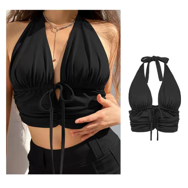 ЧЕРНЫЙ КОРОСЕТ Топ Sexy готическая одежда лямки crop to