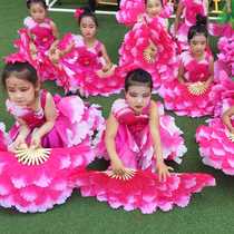Dance fan extended dance fan A pair of double-sided left and right hand performance peony flower fan Jiaozhou Yangge Square dance fan