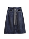 Denim skirt women's summer thin elastic waist large size skirt fat mm huge good-looking 13-line popular a-line skirt