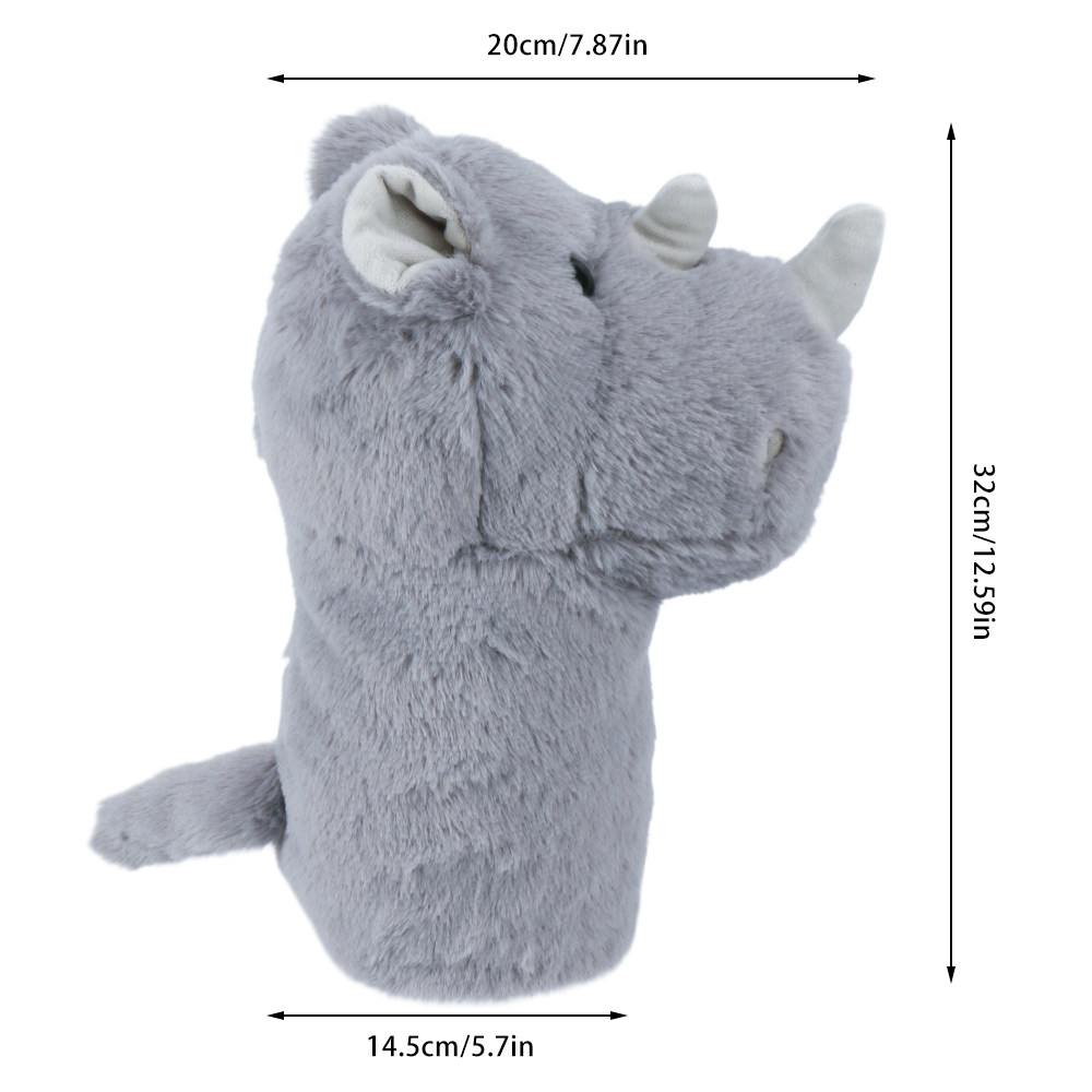 Capa protetora para taco de golfe rhino em peluche cartoon_voghion.com