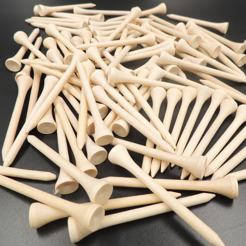 Promotional golf nail wood bamboo TEE wooden tee zero resistance environmental protection 70mm ring round end accessories