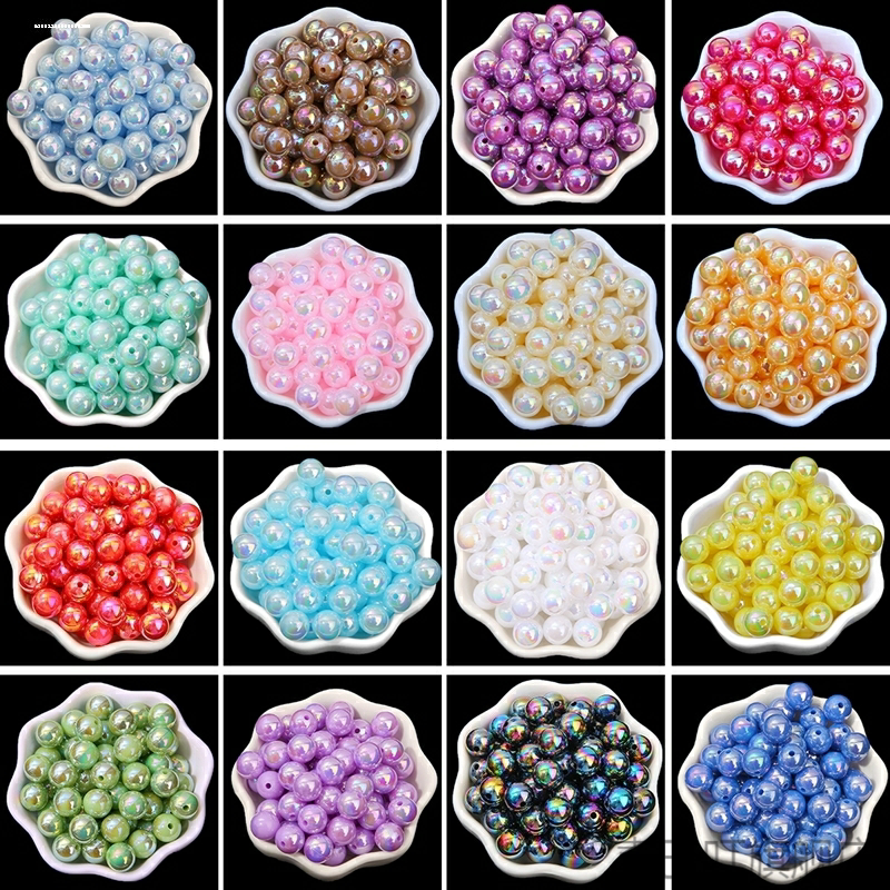 Simulated Pearl Strong Light Round Loose Beads DIY Bracelet Necklace Sweater Chain Neck Chain with Holes Naked Beads