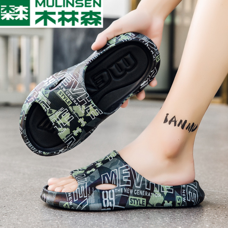 Wood Linson Slippers Men's Outside Wearing Summer Nets Red Tide Casual Sports Coconuts Cool Drag Non-slip Anti-Tread