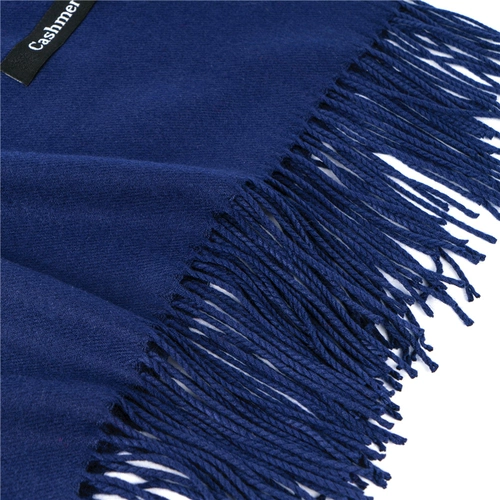 Осенний демисезонный синий шарф, шерстяная цветная накидка из искусственного меха