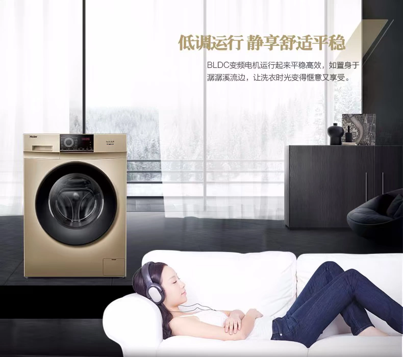 Máy giặt biến tần Haier Máy giặt gia đình trống công suất lớn 10 kg XQG100-B016G - May giặt
