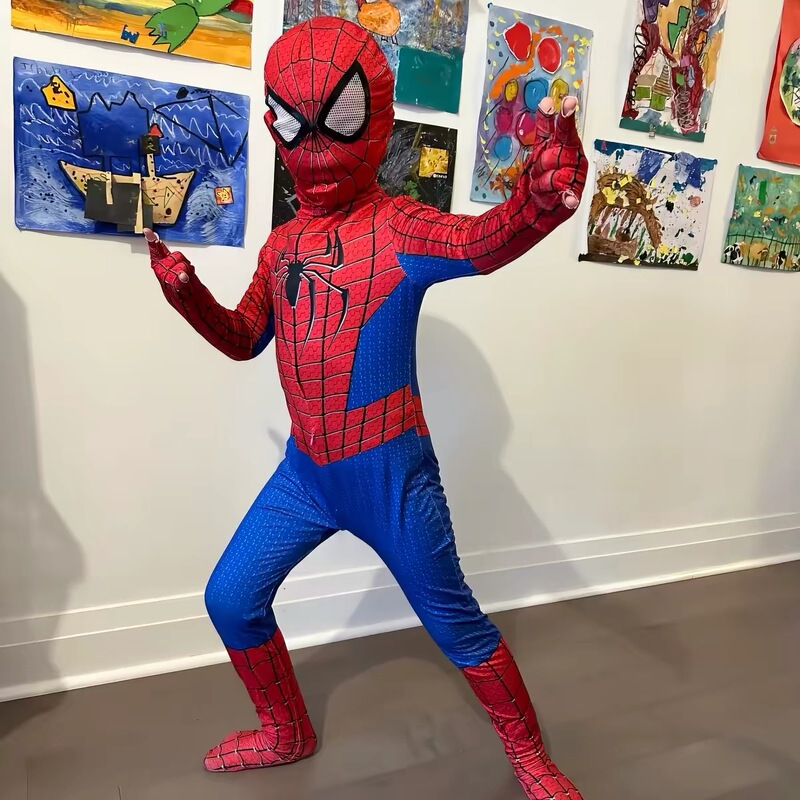 Spider-Man 4 Children's Bodysuit Cosplay Costume Peter Adult Spider Jumpsuit Battle Suit Superhero Halloween Spider-Man 4 Children's Bodysuit Cosplay Costume Peter Adult Spider Jumpsuit Battle Suit Superhero Halloween