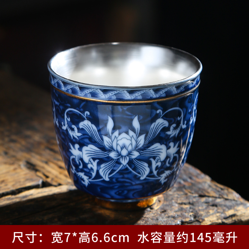 Tea cup ceramic tea cup personal cup enamel color grilled flower master cup kung fu tea set single cup Jingdezhen Douli cup